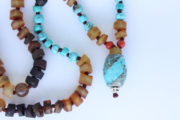 Raw Amber & Turquoise