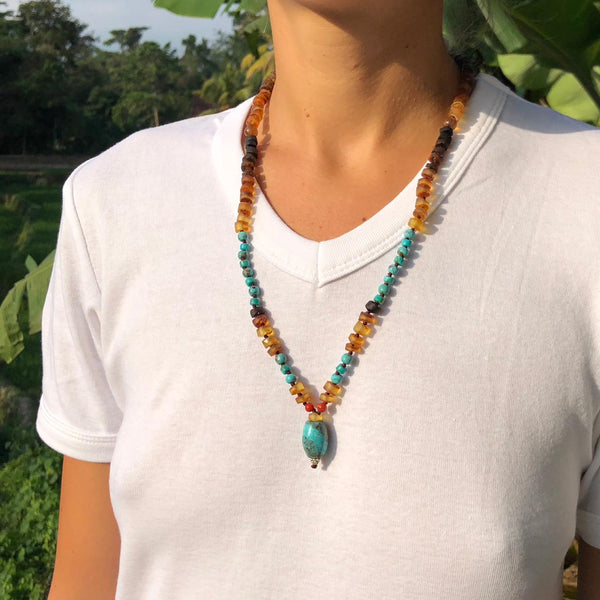 Raw Amber & Turquoise