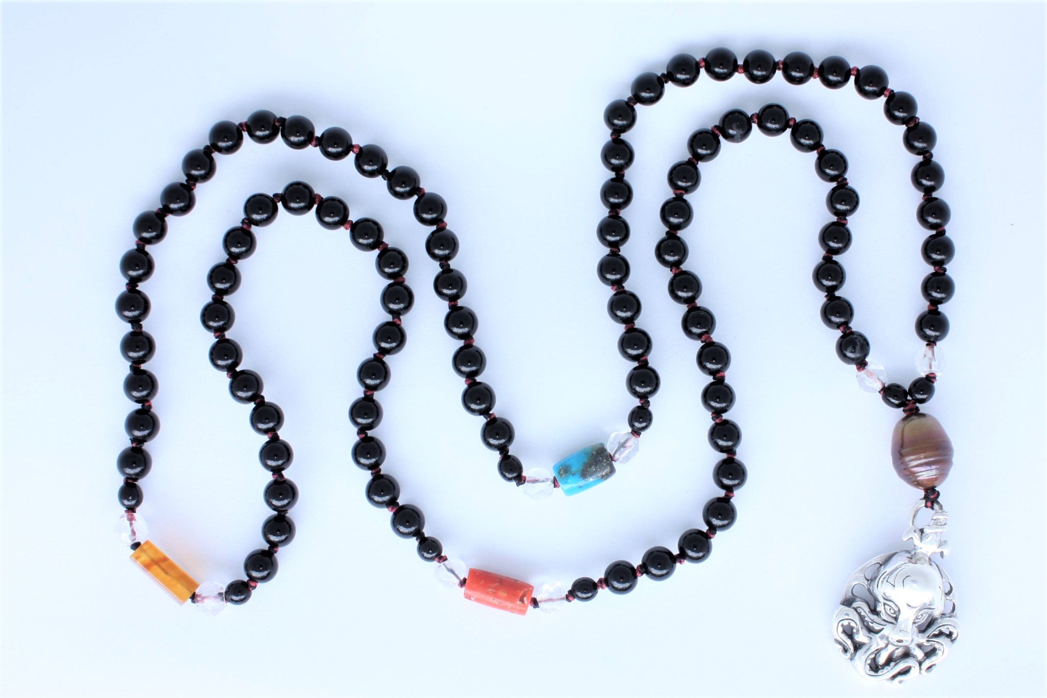 black coral mala beads necklace
