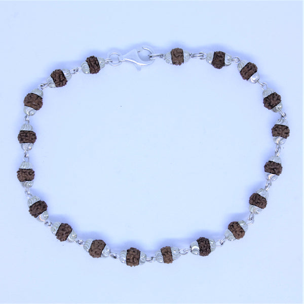 Rudraksha in Silver Bracelet 2mm