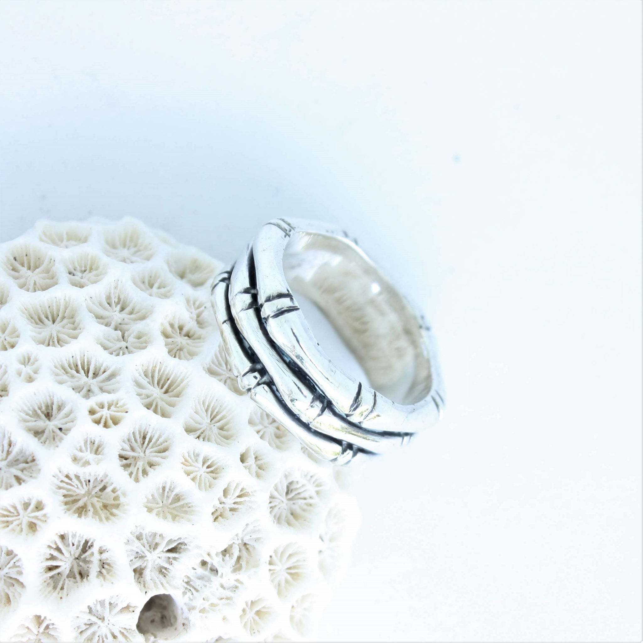 bamboo silver ring