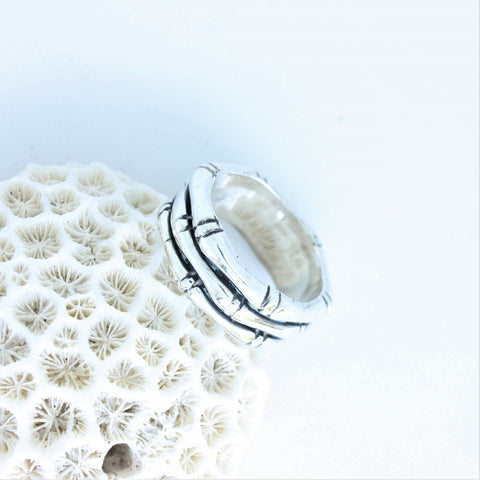 bamboo silver ring