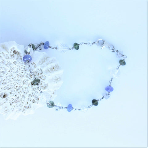 tanzanite moldavite bracelet