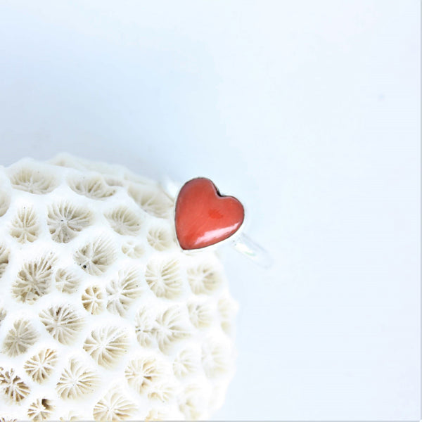 Coral Heart Ring