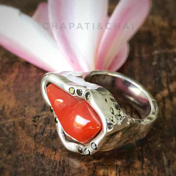 red coral ring