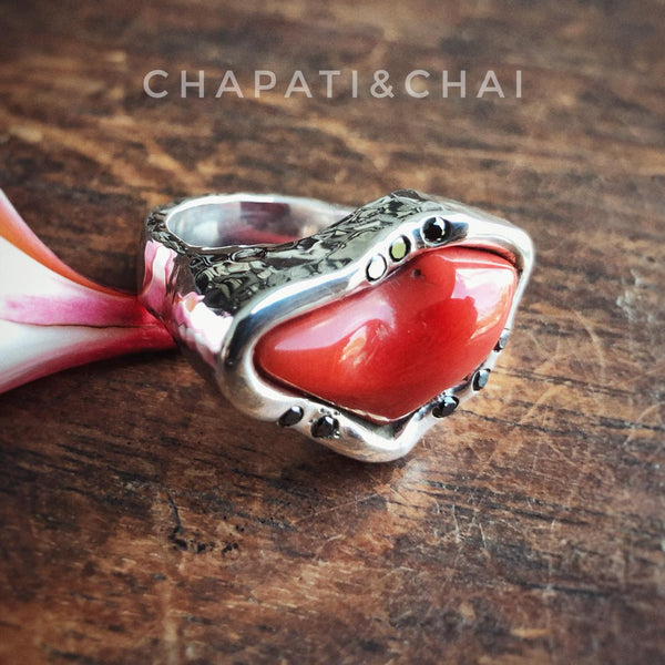 red coral ring