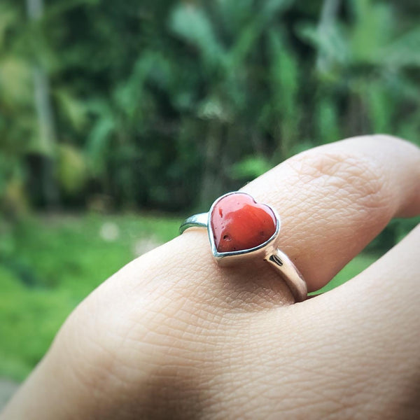 Coral Heart Ring