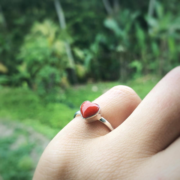 Coral Heart Ring